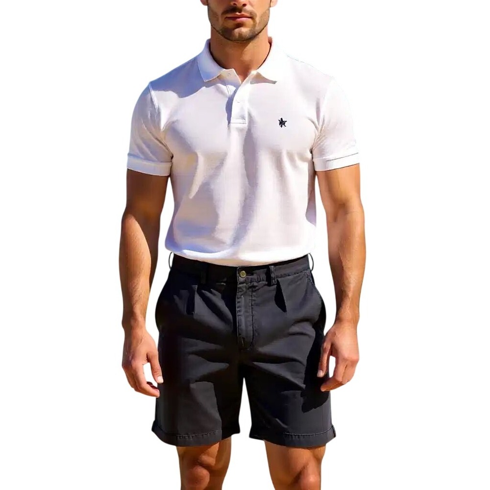 Polo Ralph Lauren‎ Tyler Short Mens Navy Pleated Classic Chino Shorts Cotton 35